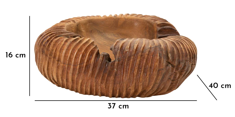 Svuotatasche Garit 37x40x16 cm in Teak Riciclato