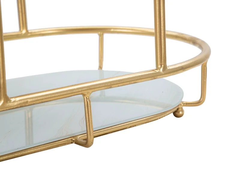 Svuotatasche 3 Levels 36x22,5x27 cm in Ferro e Vetro Oro e Multicolor