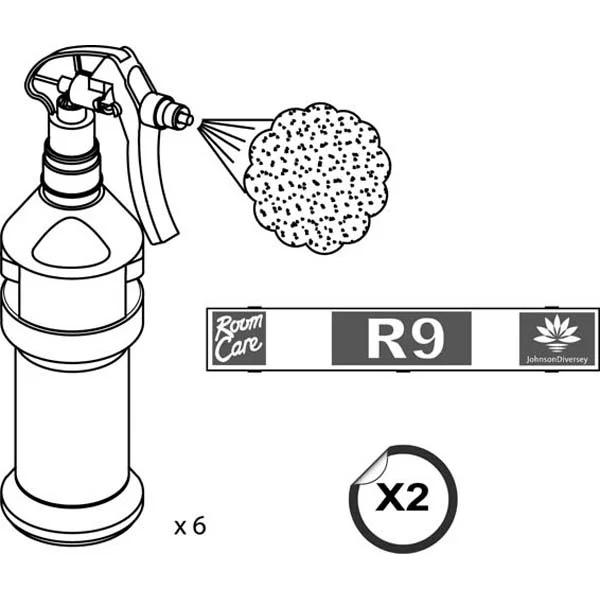 Kit bottiglie vuote da Divermite/Diverflow per Room Care R9 Pur-Eco R9 6 pezzi DISPONIBILE IN 7 GIORNI LAVORATIVI