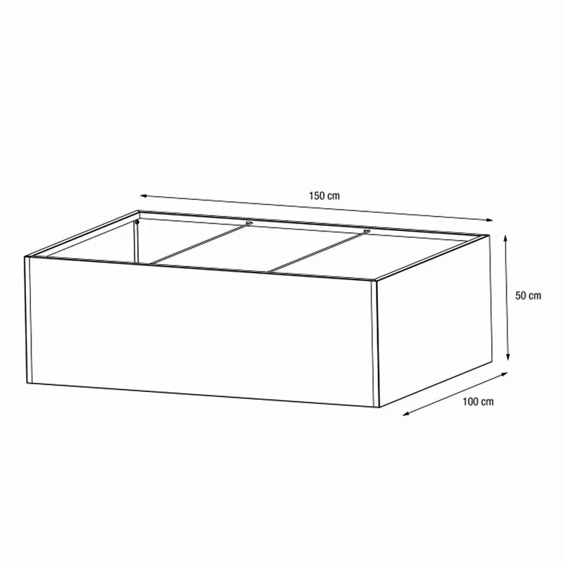 FIORIERA BASSA "PLANTER EDGE" IN METALLO 150X100X50CM ANTRACITE