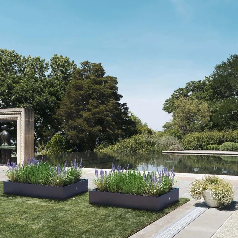 FIORIERA BASSA "PLANTER EDGE" IN METALLO 150X100X25CM ANTRACITE