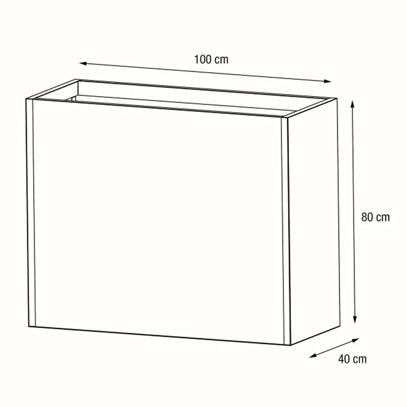 FIORIERA ALTA "PLANTER DIVIDER 40" IN METALLO 100X40X80CM ANTRACITE