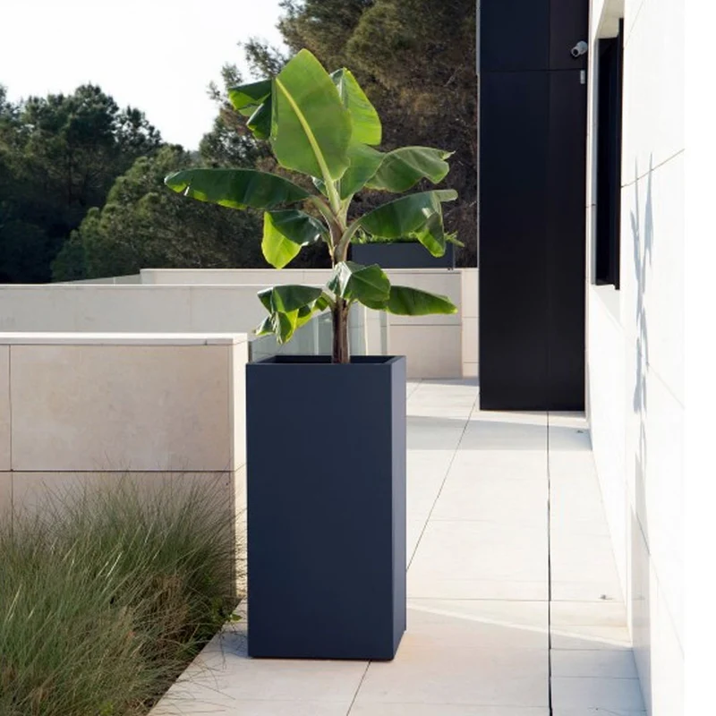 FIORIERA ALTA "PLANTER COLUMN" IN METALLO 50X50X100CM ANTRACITE