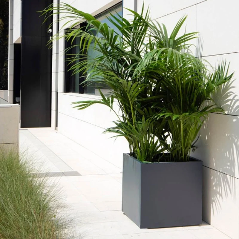 FIORIERA CUBO "PLANTER CUBE 60" IN METALLO 60X60X60CM ANTRACITE