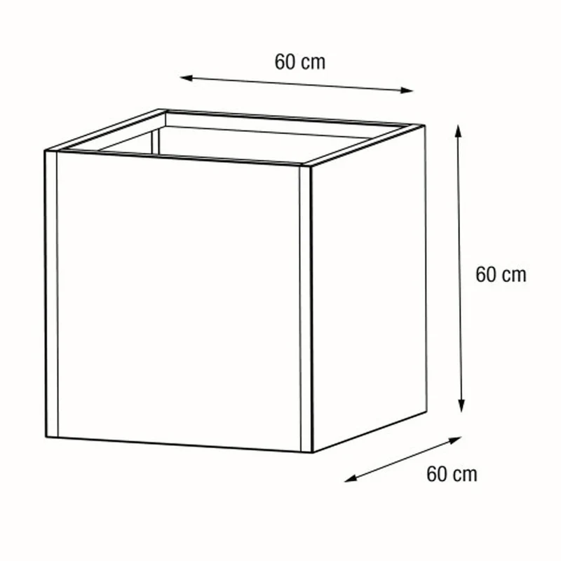 FIORIERA CUBO "PLANTER CUBE 60" IN METALLO 60X60X60CM ANTRACITE