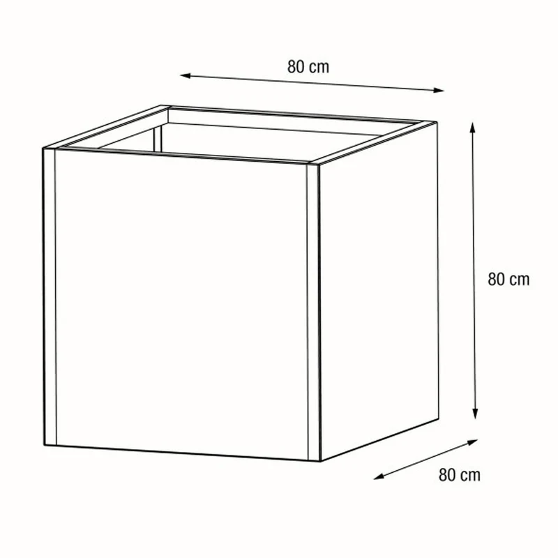 FIORIERA CUBO "PLANTER CUBE 80" IN METALLO 80X80X80CM ANTRACITE