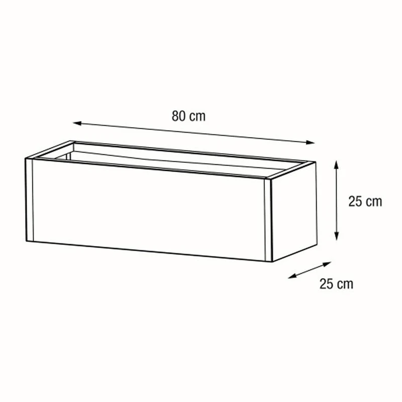 FIORIERA "PLANTER BALCONY" IN METALLO 80X25X25CM ANTRACITE