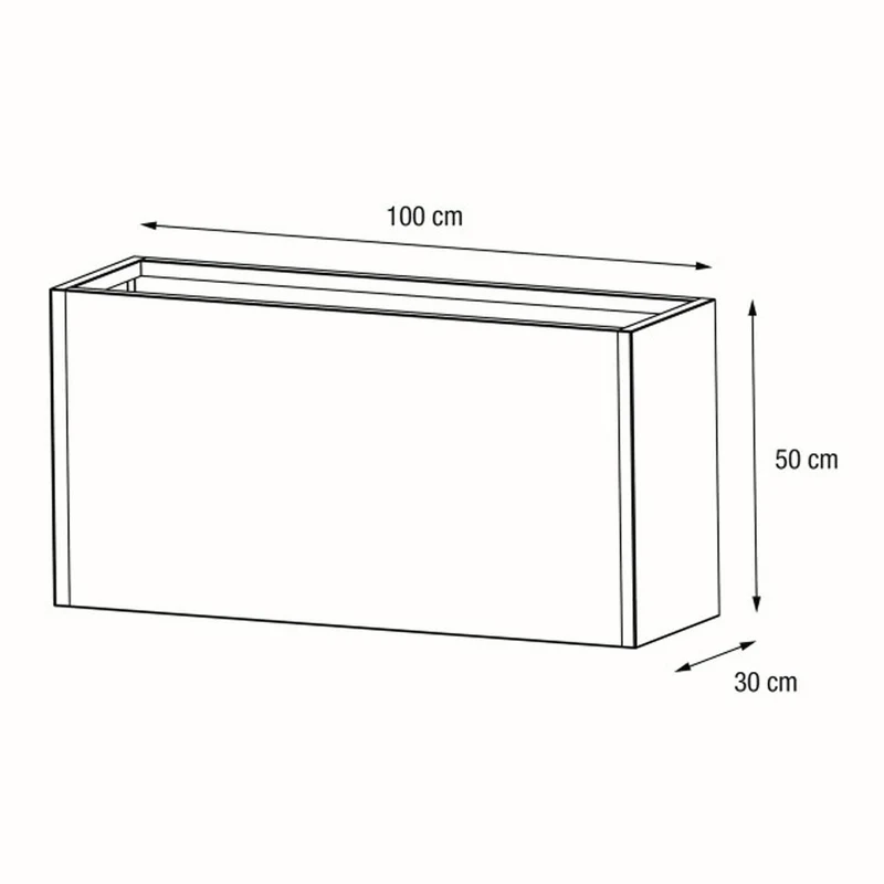 FIORIERA "PLANTER 30" IN METALLO 100X30X50CM ANTRACITE