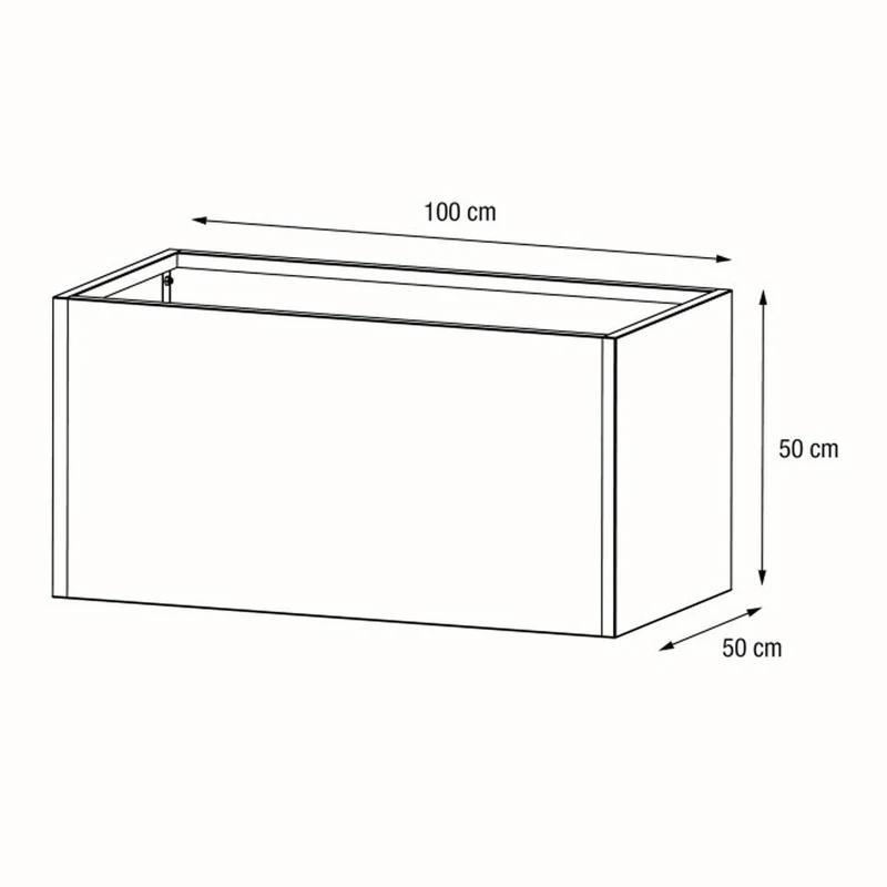 FIORIERA "PLANTER 50" IN METALLO 100X50X50CM TORTORA