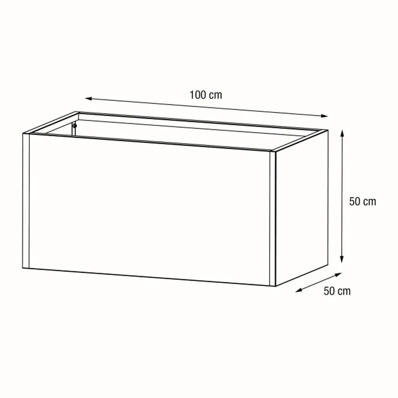 FIORIERA "PLANTER 50" IN METALLO 100X50X50CM ANTRACITE