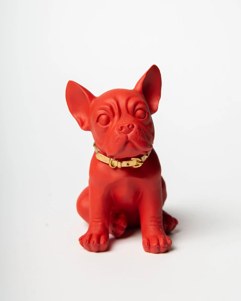 BLOGO Statua Bulldog Ruggiero H12 cm Rosso