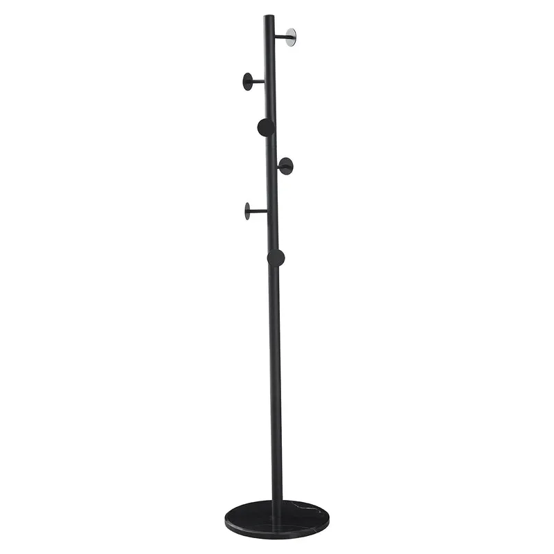 Appendiabiti da Terra in Metallo con Base in Marmo 176cm Nero Peraga Home