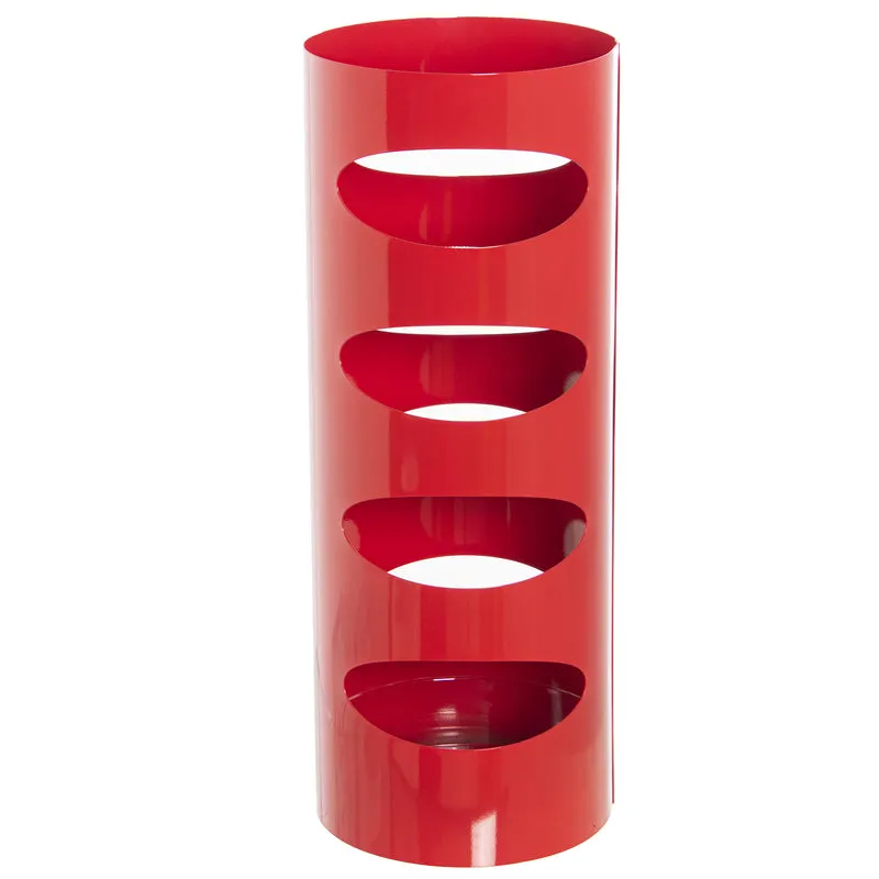 Portaombrelli tondo in metallo traforato D19x49cm Rosso Peraga Home