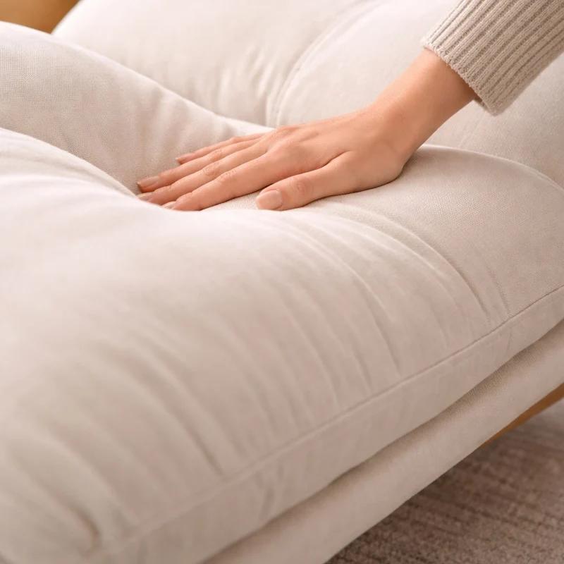 Poltrona Reclinabile Poggiapiedi Beige Imbottitura Alta Densità Seduta Ergonomica