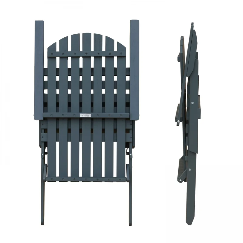 Oviala - Set di 2 sedie pieghevoli in legno di eucalipto grigio