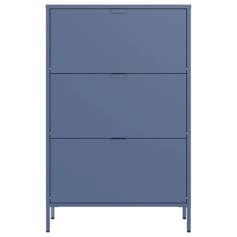 Scarpiera MARION a 3 ante in metallo grigio-blu