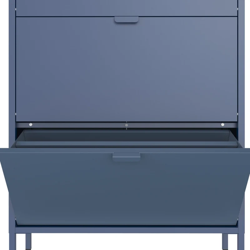 Scarpiera MARION a 3 ante in metallo grigio-blu