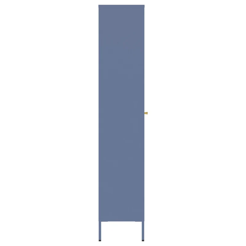 Armadio in metallo e vetro blu-grigio 180 cm YASMINE
