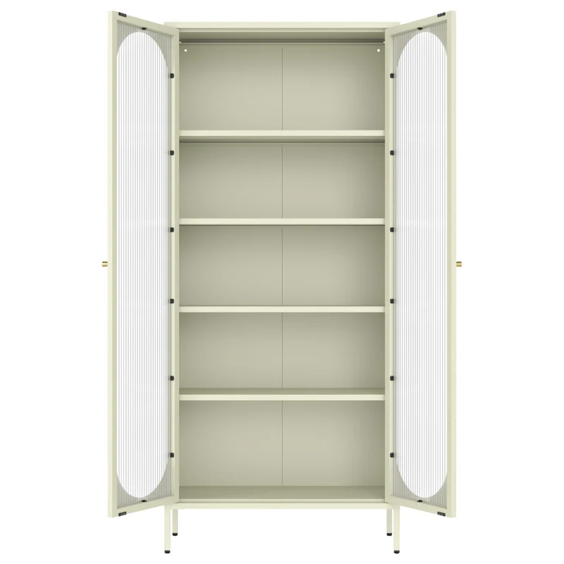 Armadio in metallo e vetro verde lime 180cm YASMINE
