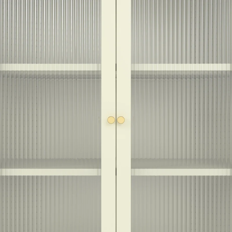 Armadio in metallo e vetro verde lime 180cm YASMINE