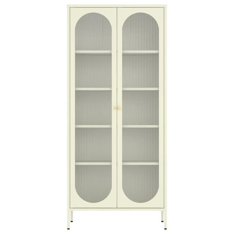 Armadio in metallo e vetro verde lime 180cm YASMINE