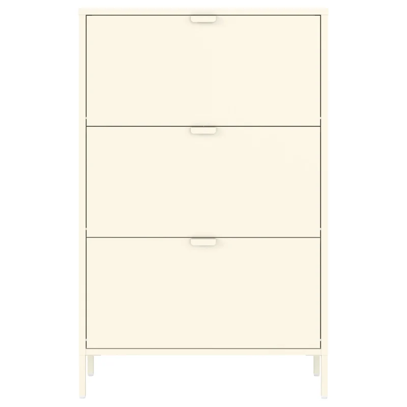 Scarpiera MARION a 3 ante in metallo bianco