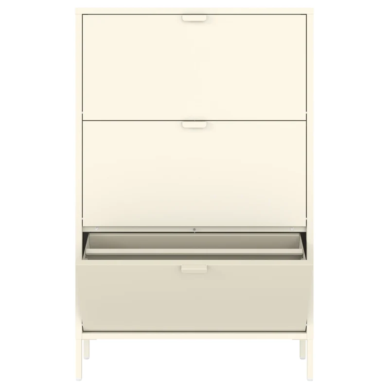 Scarpiera MARION a 3 ante in metallo bianco