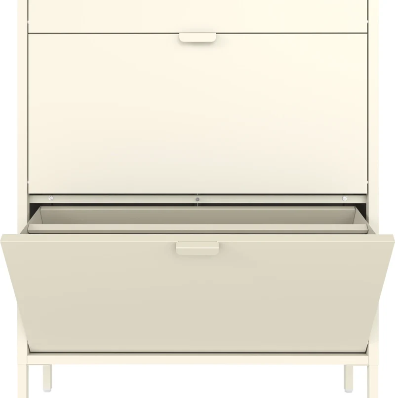 Scarpiera MARION a 3 ante in metallo bianco