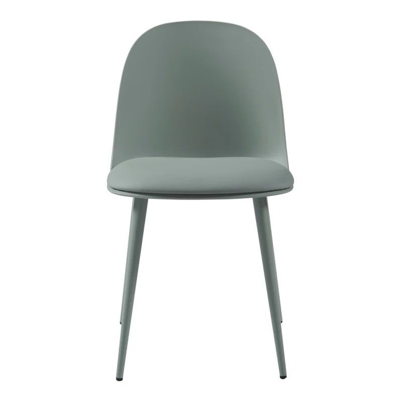 Set Kangasala di 2 Sedie da Sala Cuscino Similpelle - Verde Grigiastro [en.casa]