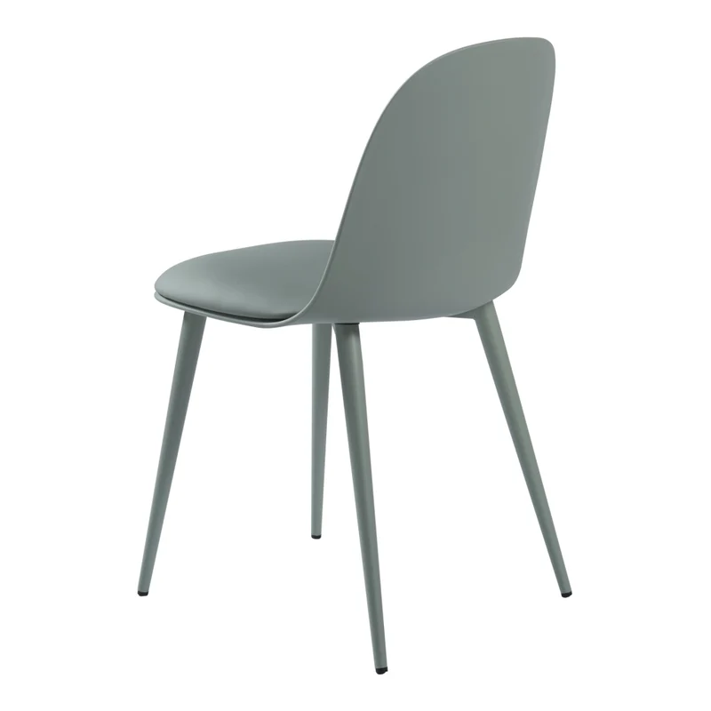 Set Kangasala di 2 Sedie da Sala Cuscino Similpelle - Verde Grigiastro [en.casa]