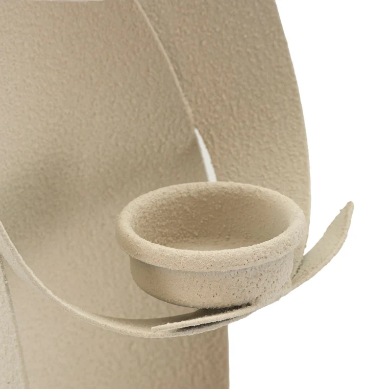 Porta Candele Dune Angel 12,5x10x30 cm in Ferro Crema
