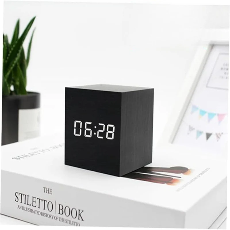 Compact Digital LED Clock with Adjustable Brightness