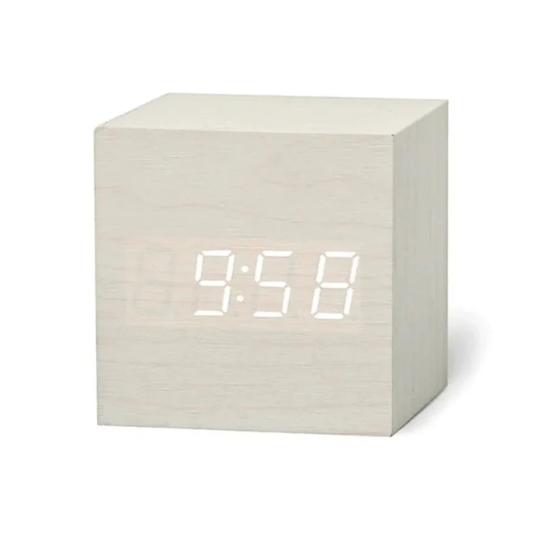Compact Digital LED Clock with Adjustable Brightness