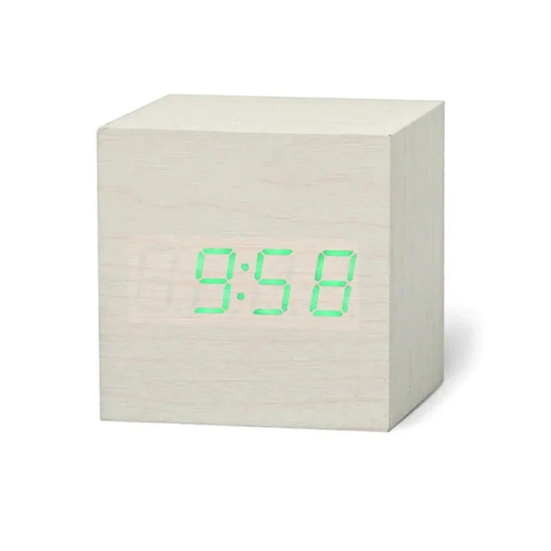 Compact Digital LED Clock with Adjustable Brightness