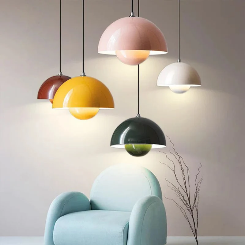 Vibrant Scandinavian Semi-Circular Ceiling Lamp