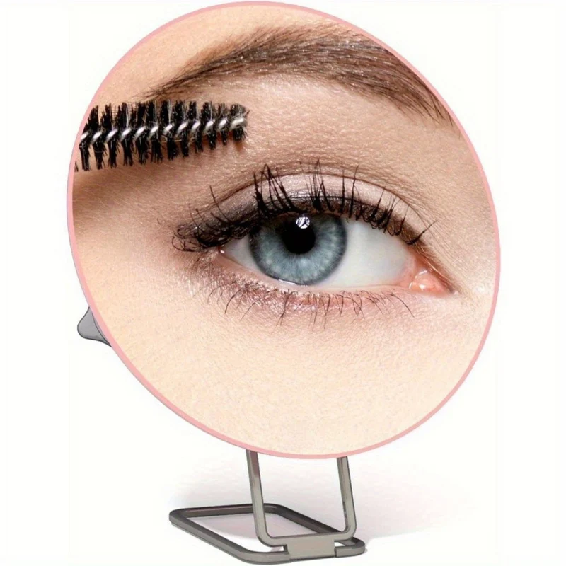Portable 30x magnifying mirror with suction cup and stand