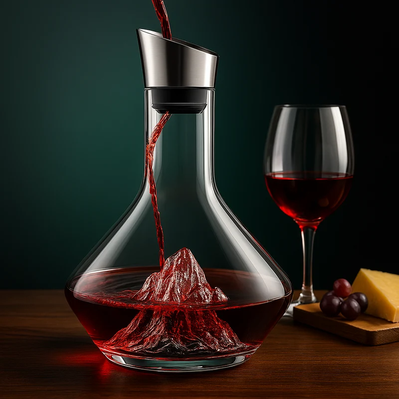 Elegant crystal wine decanter with modern design
