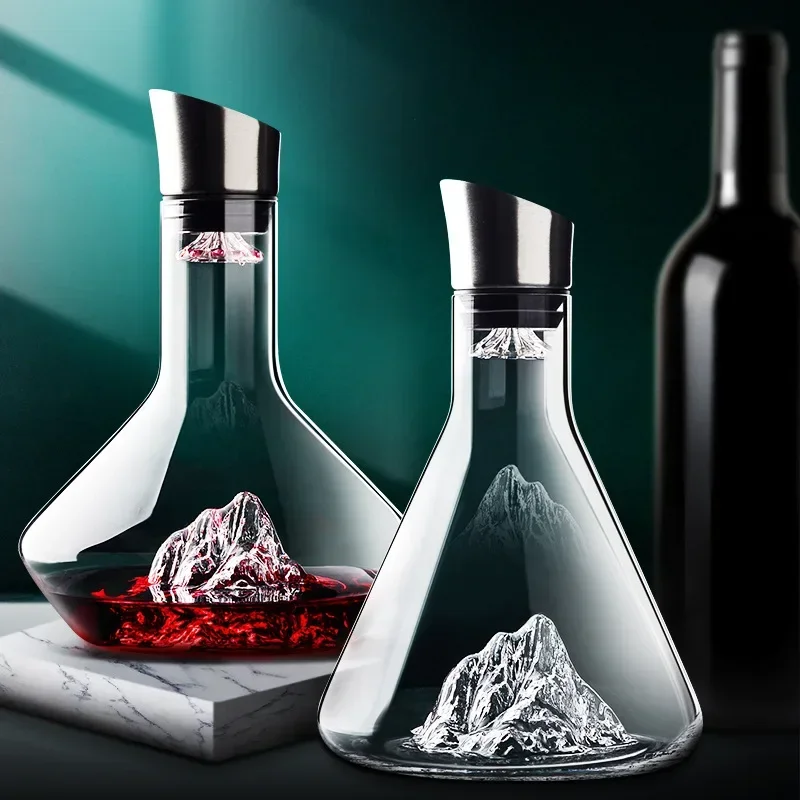 Elegant crystal wine decanter with modern design