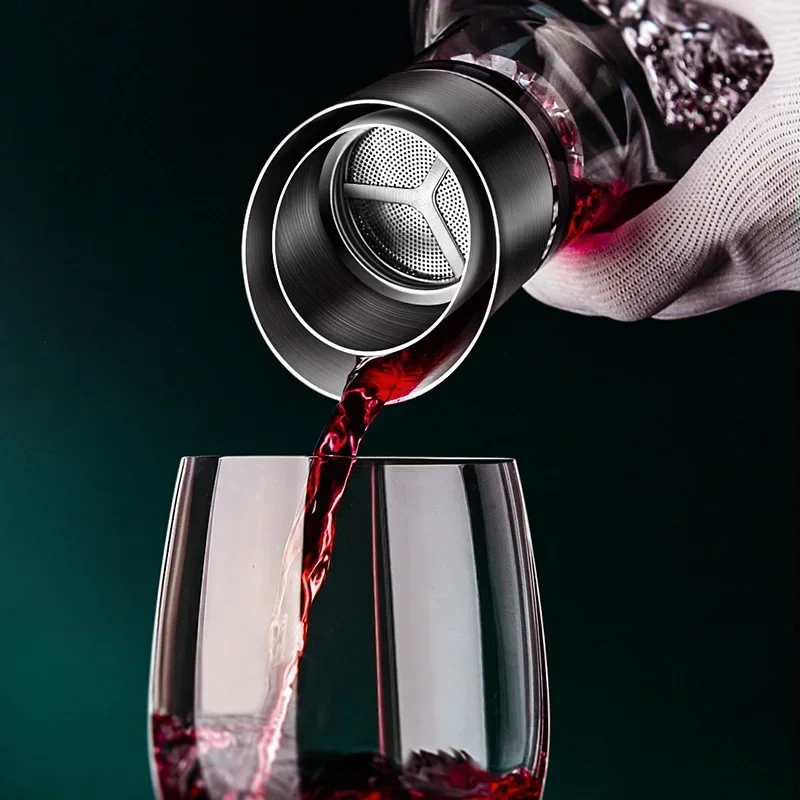Elegant crystal wine decanter with modern design