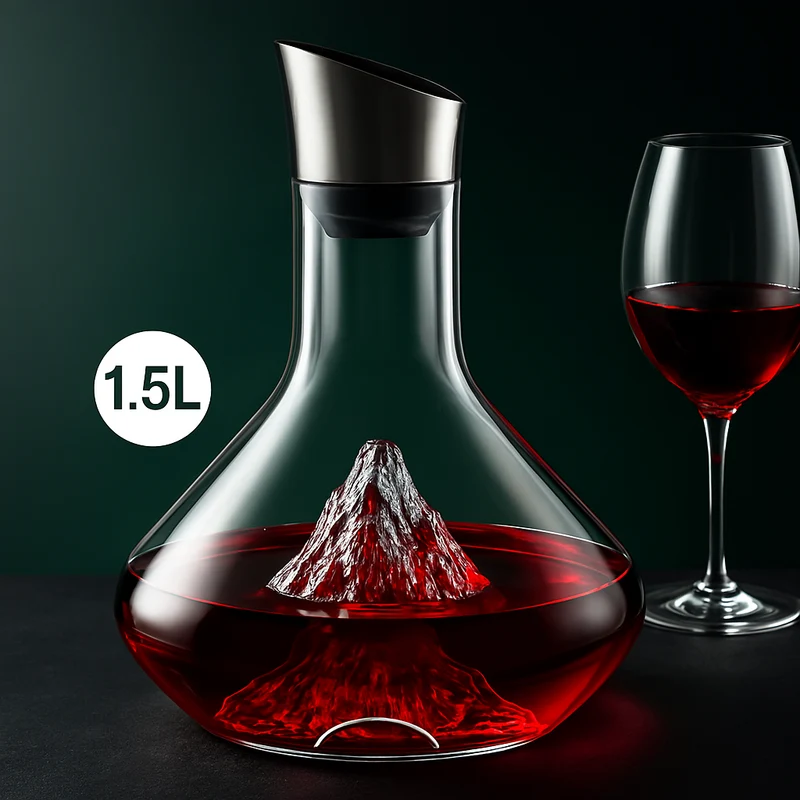 Elegant crystal wine decanter with modern design