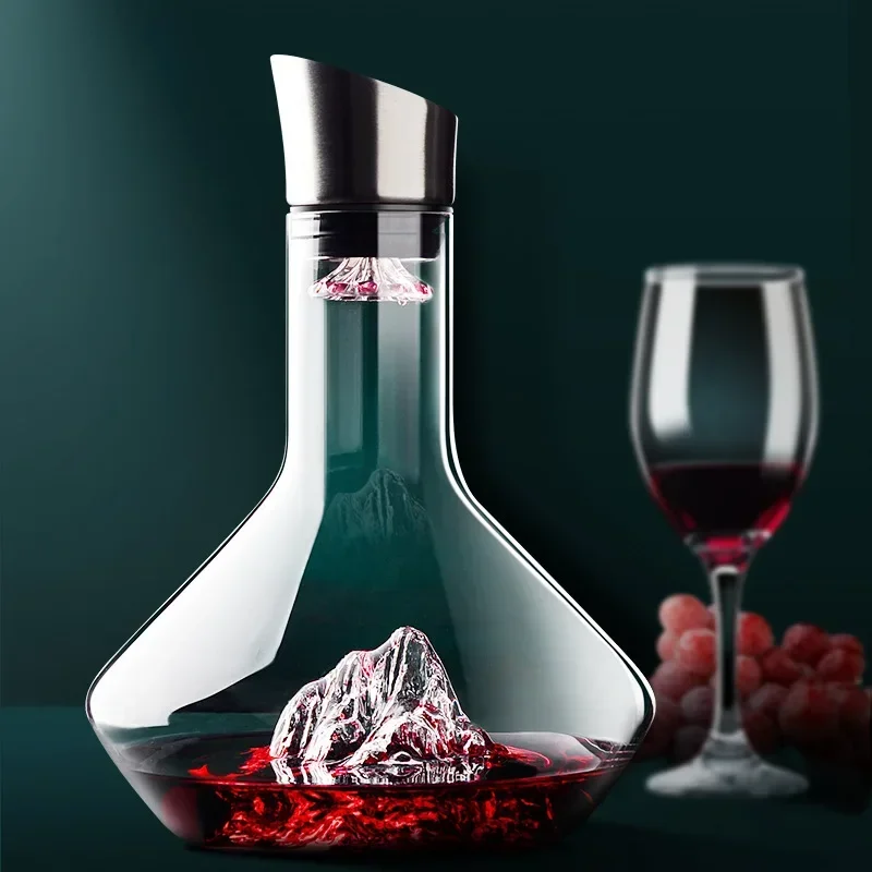 Elegant crystal wine decanter with modern design