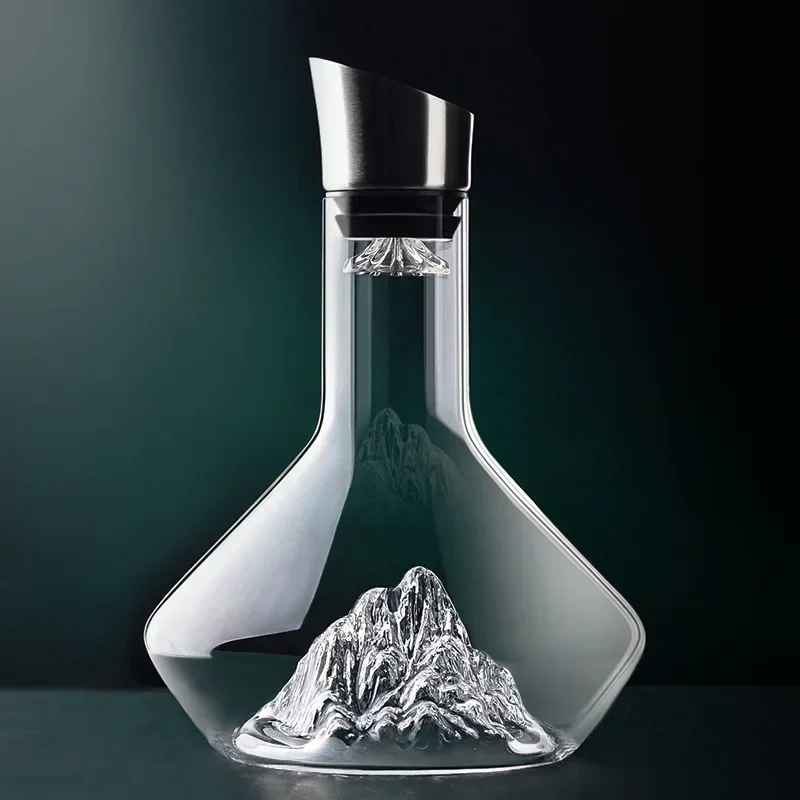 Elegant crystal wine decanter with modern design