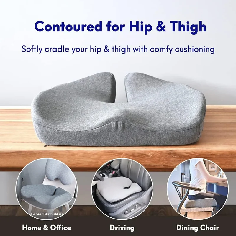 Memory foam seat cushion – support for the tailbone and posture improvement
