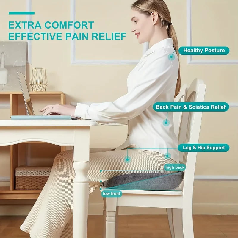Memory foam seat cushion – support for the tailbone and posture improvement