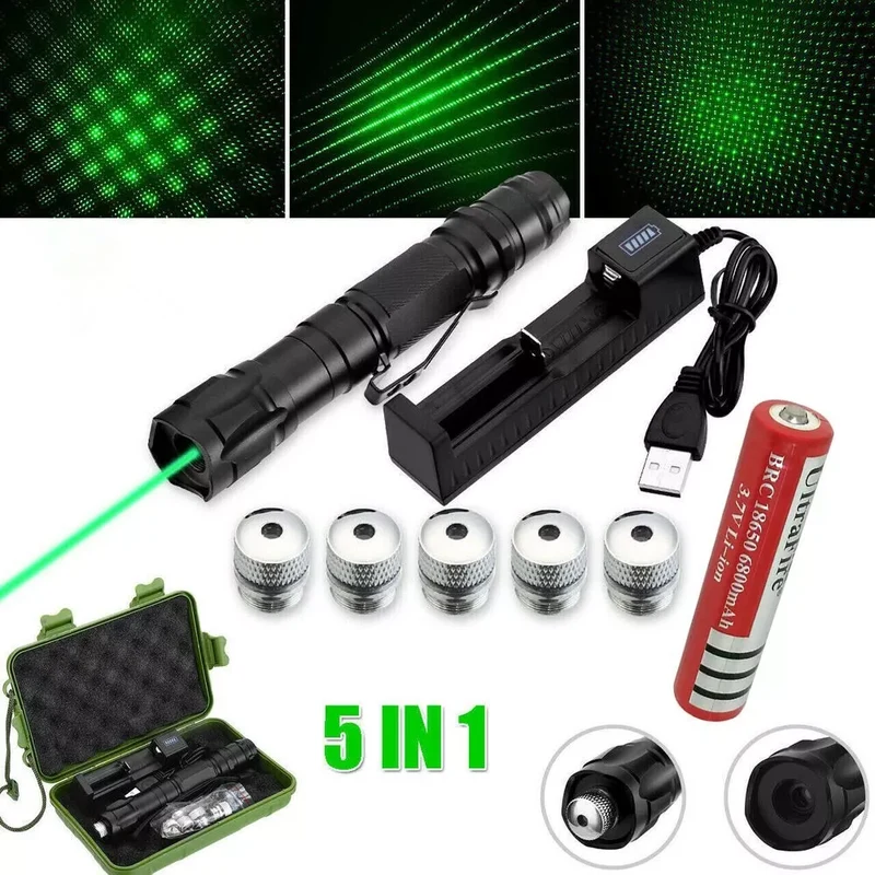 Precise long-range green laser pointer