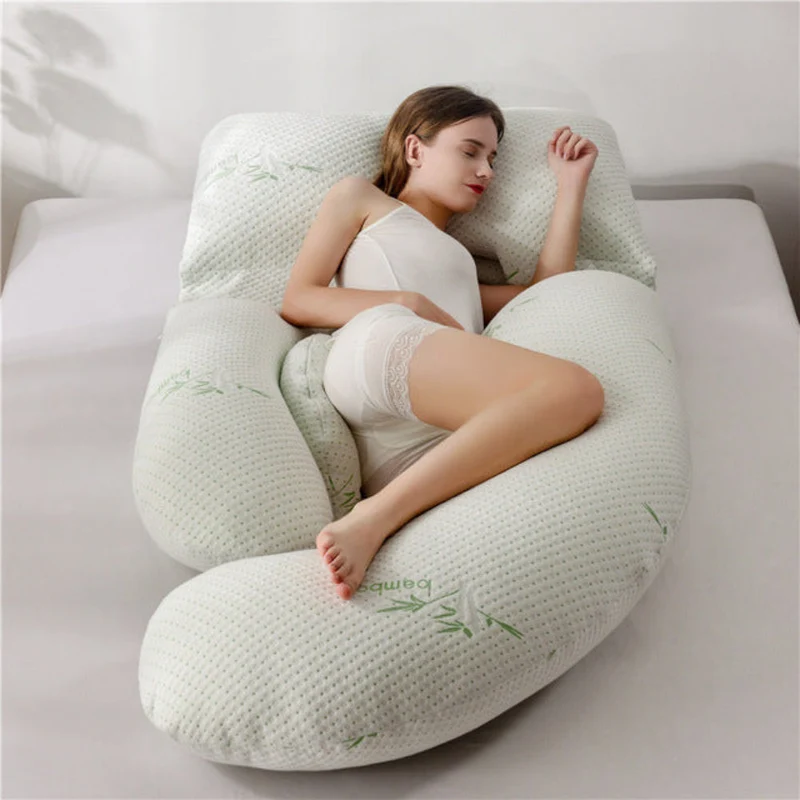 Soft supportive U-shaped pregnancy pillow