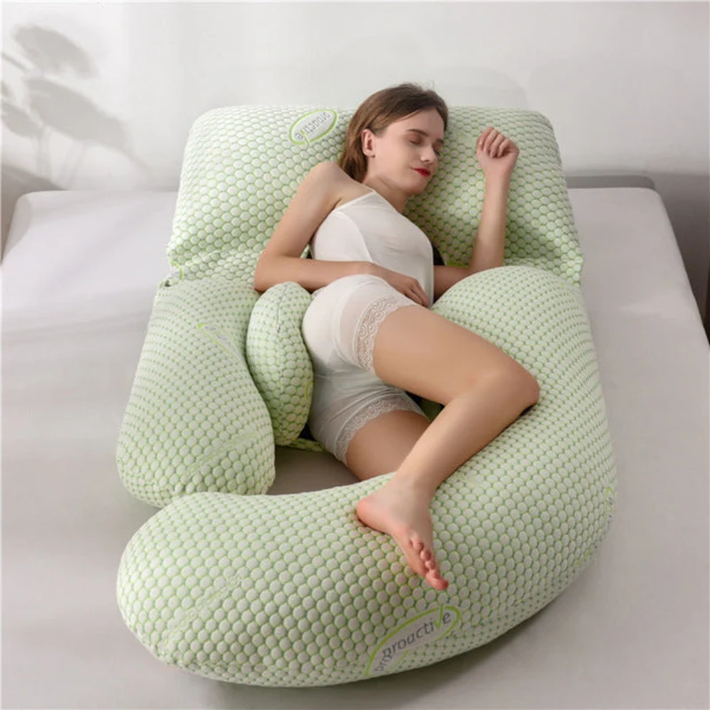 Soft supportive U-shaped pregnancy pillow