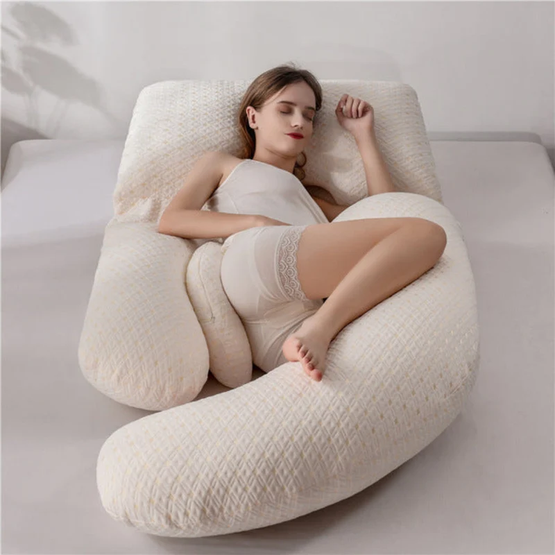 Soft supportive U-shaped pregnancy pillow