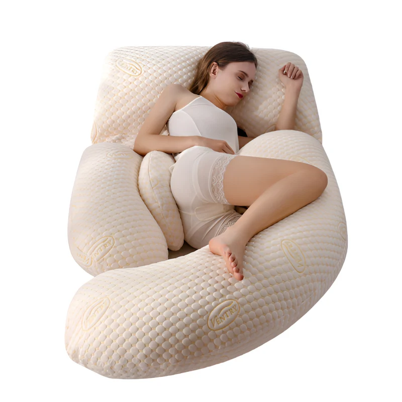 Soft supportive U-shaped pregnancy pillow