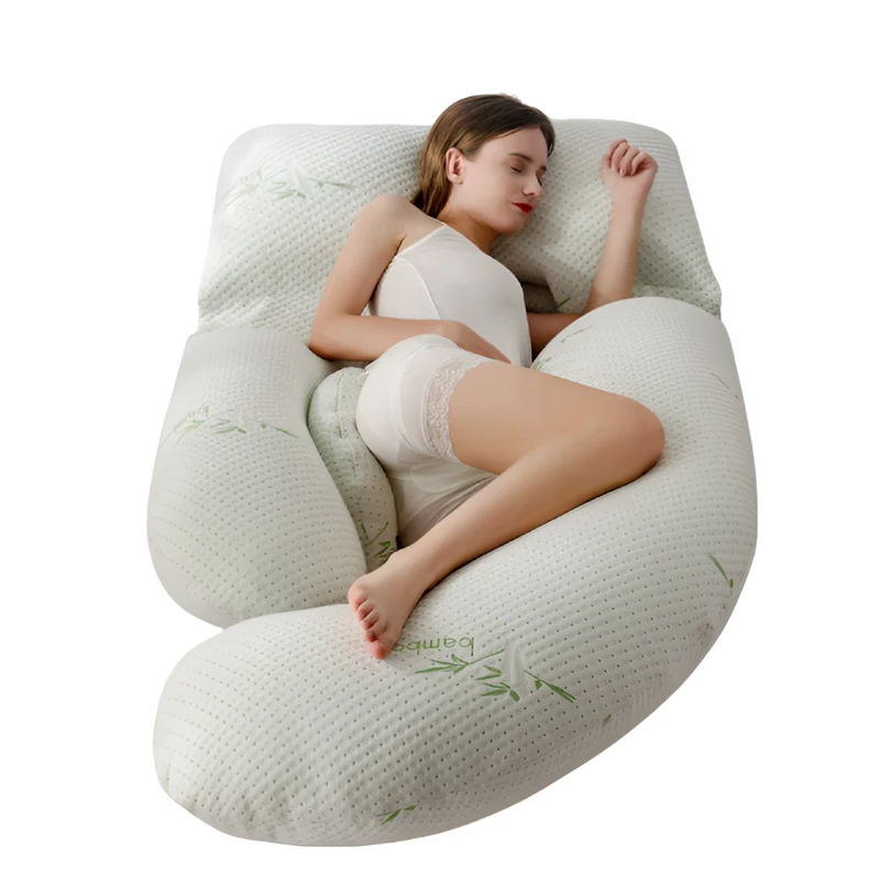 Soft supportive U-shaped pregnancy pillow